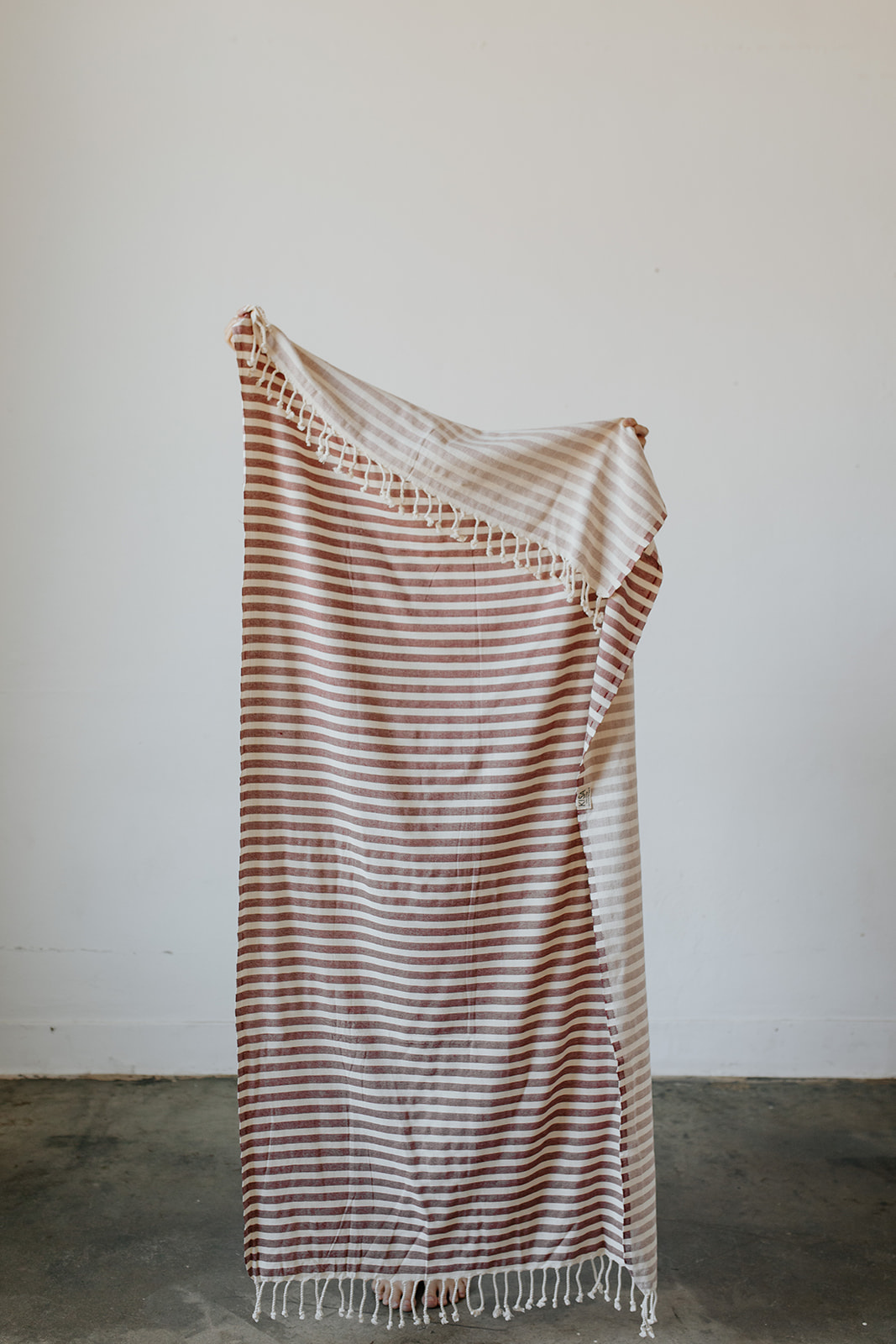 Stripe Turkish Towel in Burgundy
