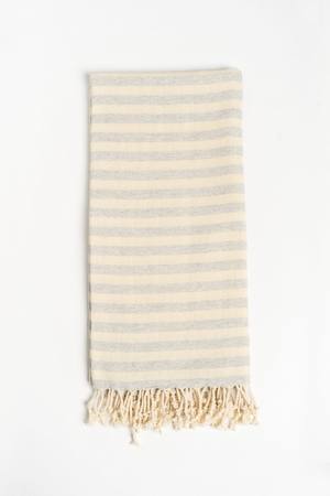 Stripe Turkish Towel in Grey