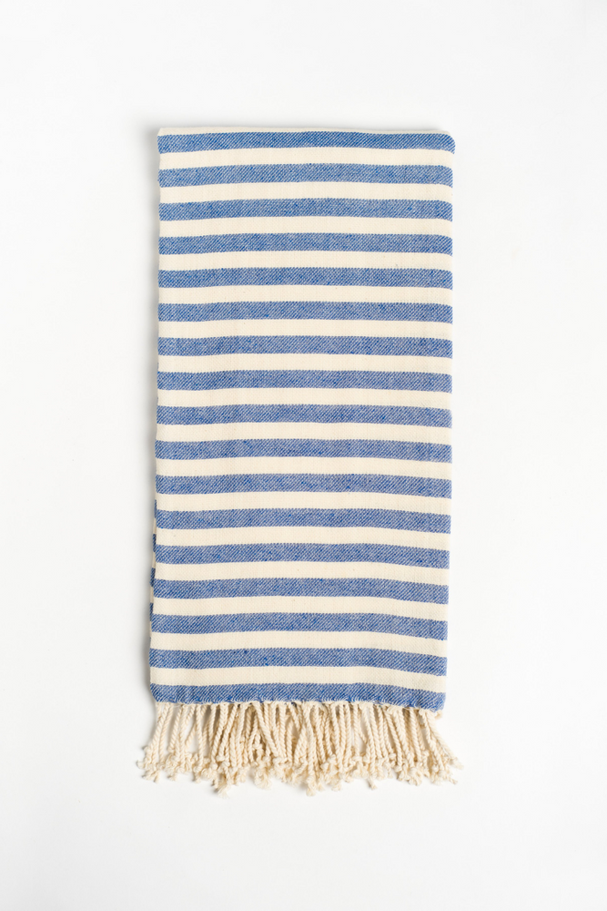 
            
                Load image into Gallery viewer, Stripe Turkish Towel in Blue
            
        