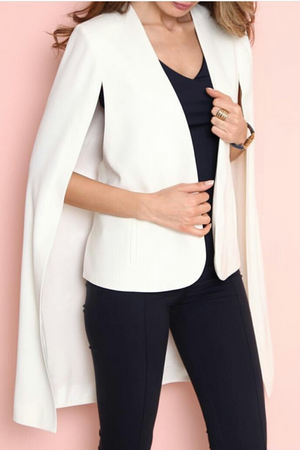 
            
                Load image into Gallery viewer, Long Cape Blazer in White
            
        