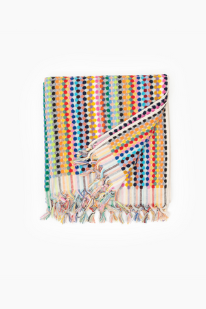 Rainbow Pom Pom Large Terry Cloth Turkish Towel