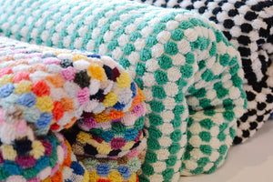 Rainbow Pom Pom Towel-Blanket