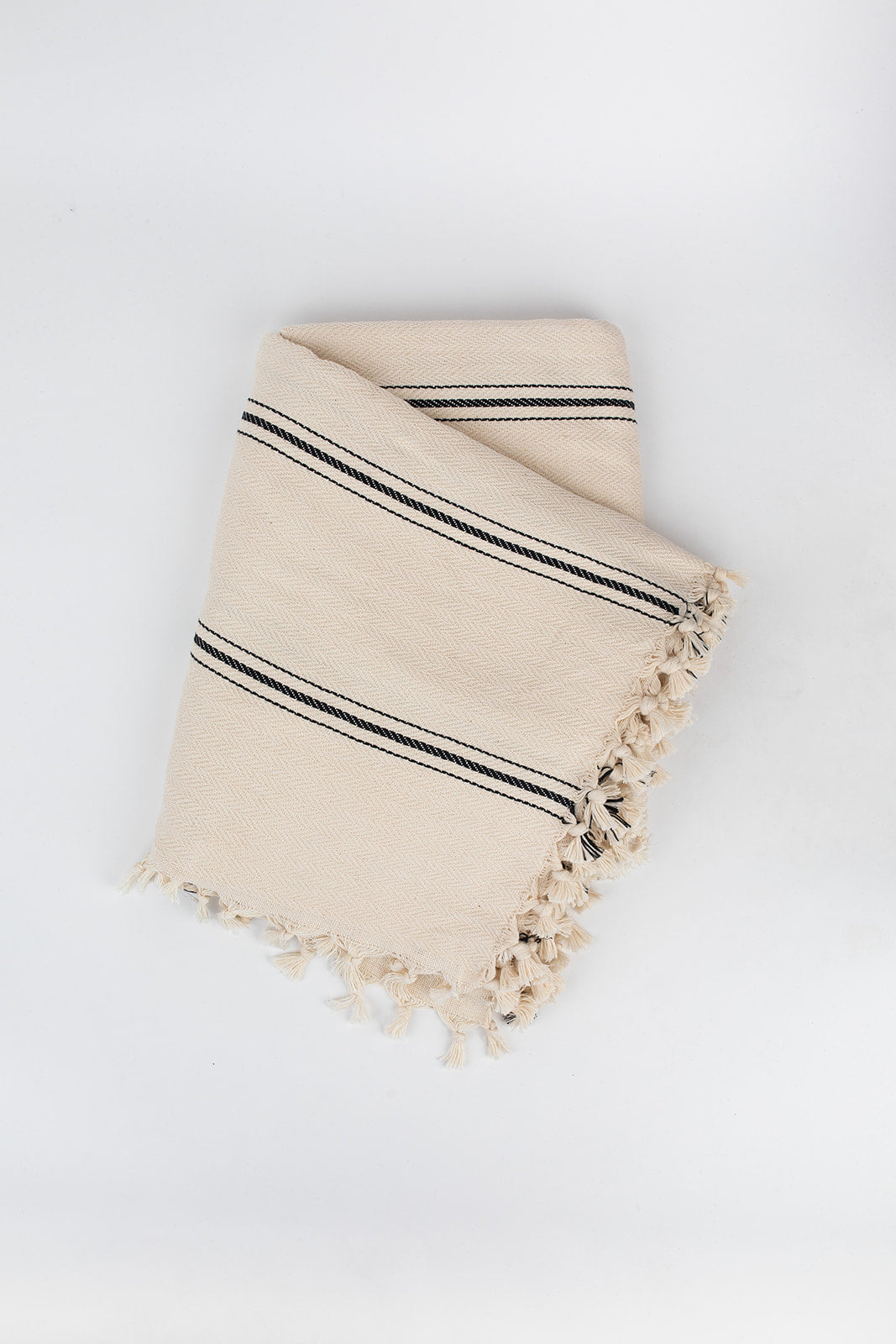 Ribbon Stripe Blanket in Pearl