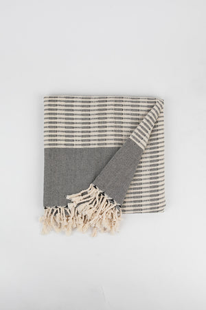 
            
                Load image into Gallery viewer, Raised Weave Turkish Towel in Charcoal
            
        