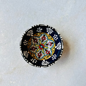 Navy Mini Turkish Ceramic Bowl - Classic Edge