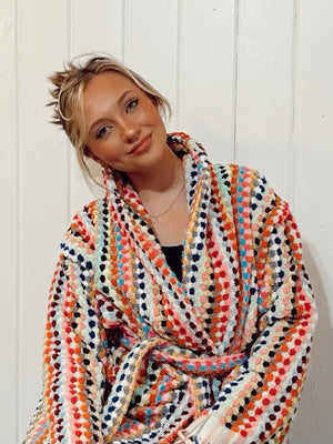 Rainbow Pom Pom Bathrobe