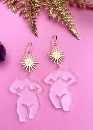 
            
                Load image into Gallery viewer, LUNA B Crowned Goddess Earrings
            
        