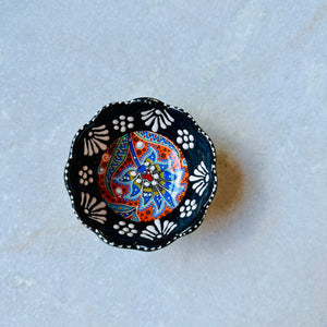 Navy Mini Turkish Ceramic Bowl - Scalloped Edge