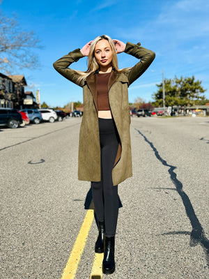 Ultra-Suede Trench Coat